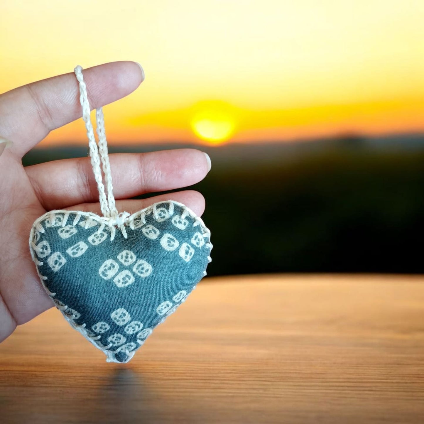 Handmade Heart-Shaped Fabric Charm – Eco-Friendly & Lovingly Crafted